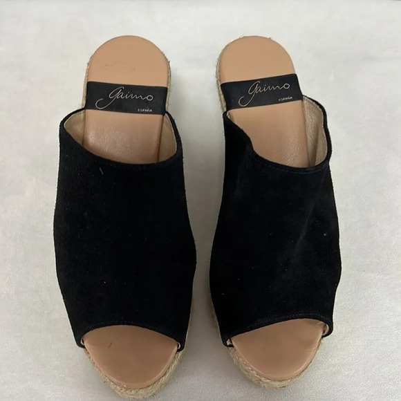Gaimo Women’s Soft Leather and Black Suede Espadrille Wedge Heels size 36 - Picture 5 of 9